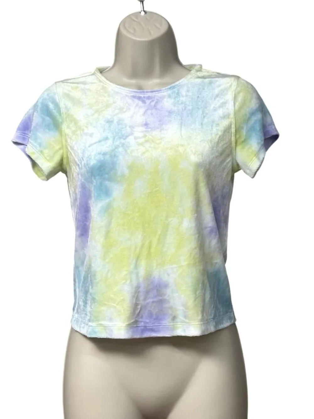 Free People Bright Eyes Velvet T-Shirt, Cloud Combo, XS